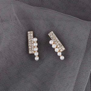 925 Sterling Silver Pearl & Rhinestone Earrings